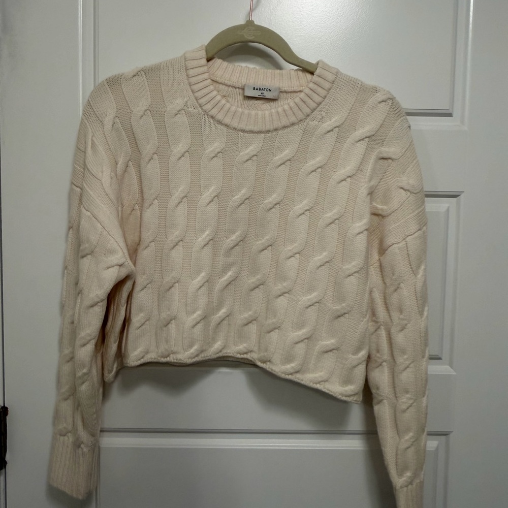 Babaton Cream Cable Knit Sweater